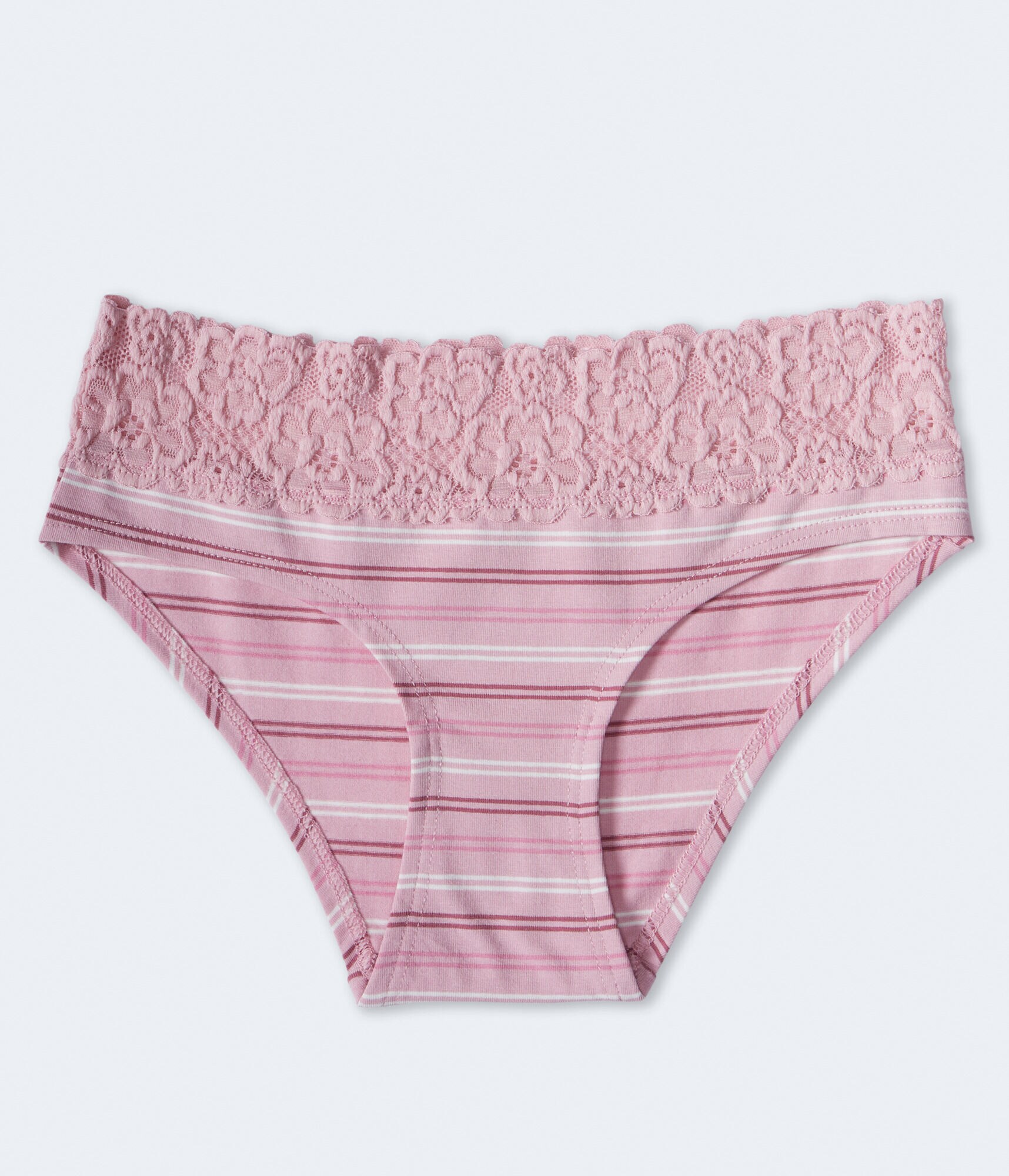 Striped Lace-Trim Hipster