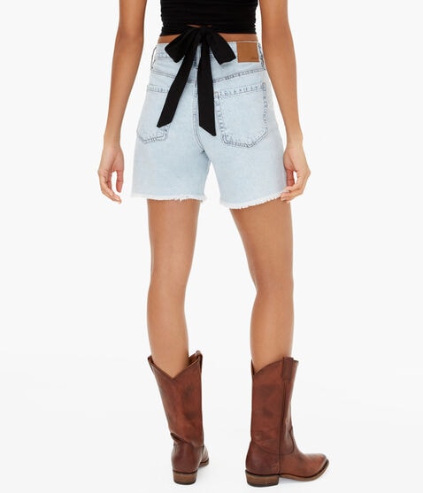 '90s High-Rise Baggy Hemp Denim Shorts