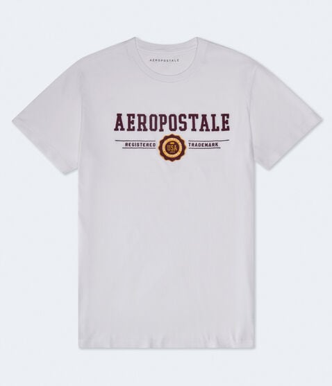 Aeropostale Bear Crest Appliqué Graphic Tee Aeropostale Bear Crest Appliqué Graphic Tee