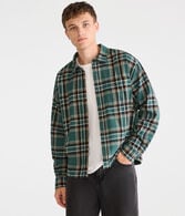 Long Sleeve Plaid Boxy Flannel Shirt