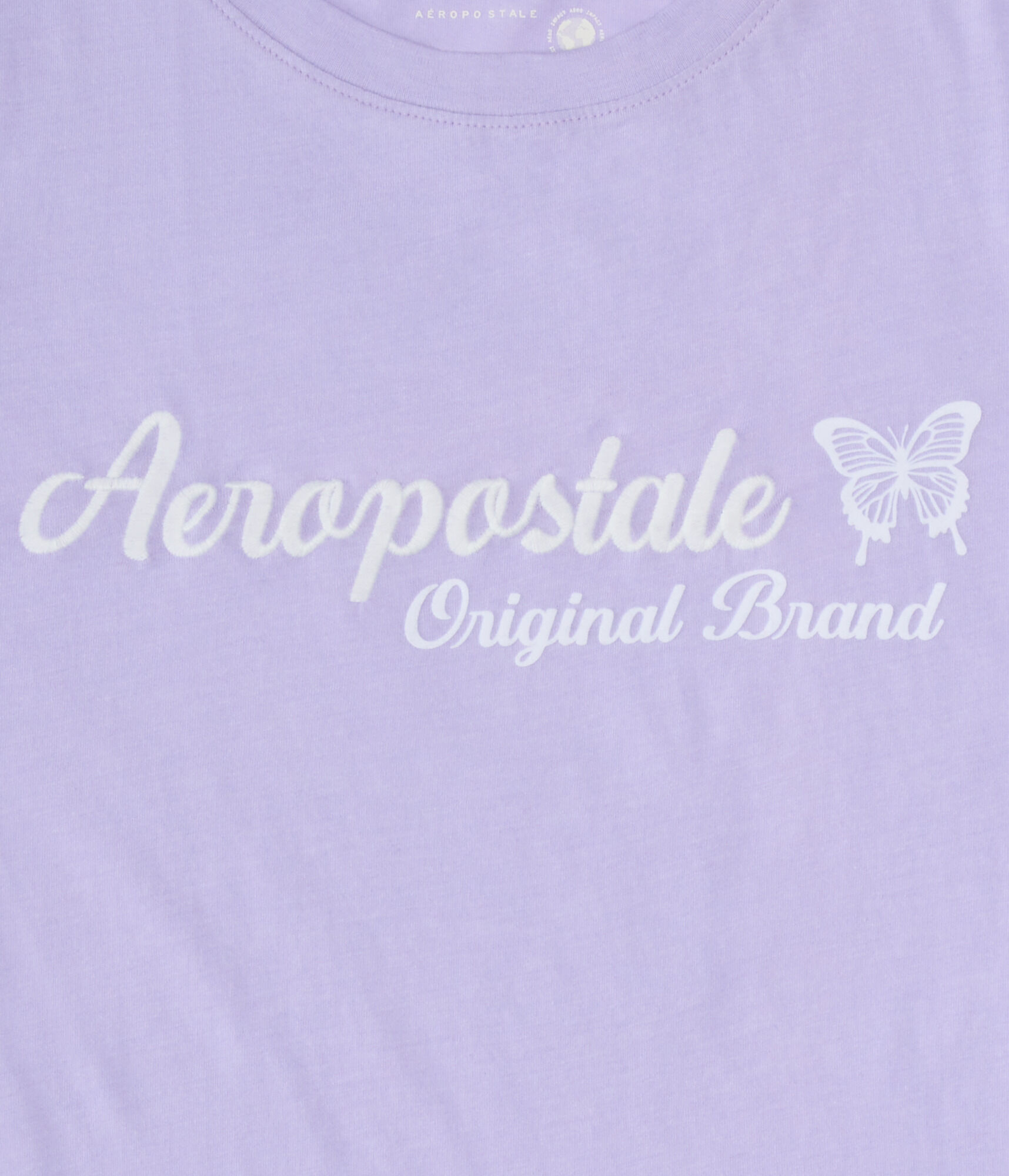 Aeropostale Butterfly Flocked Graphic Tee