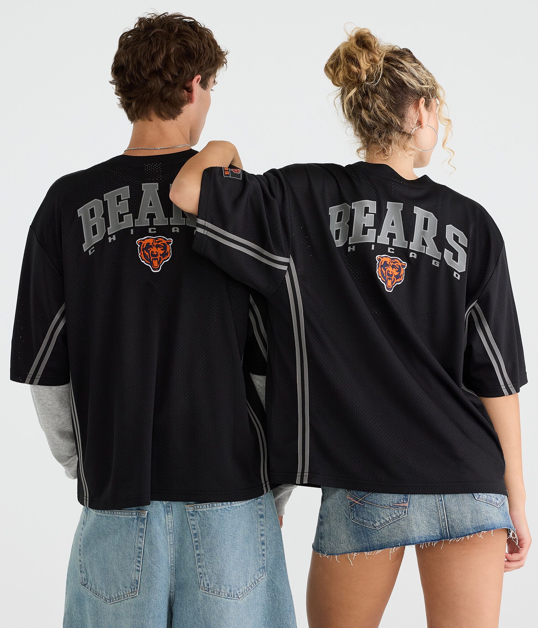 Chicago Bears Striped Mesh Top