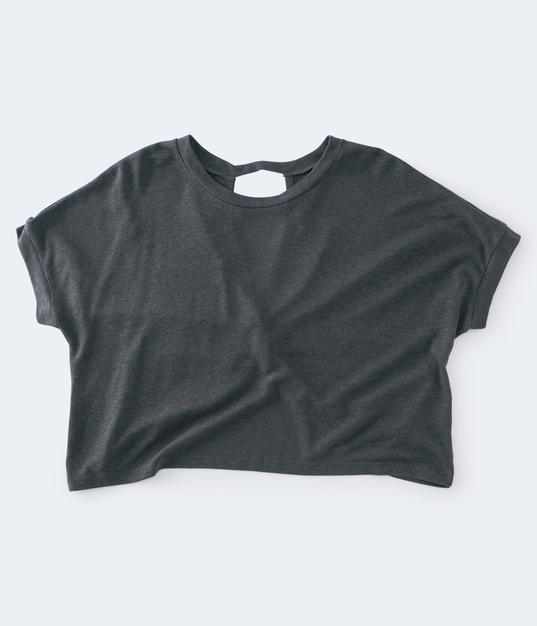 Twist-Back Linen-Blend Top***