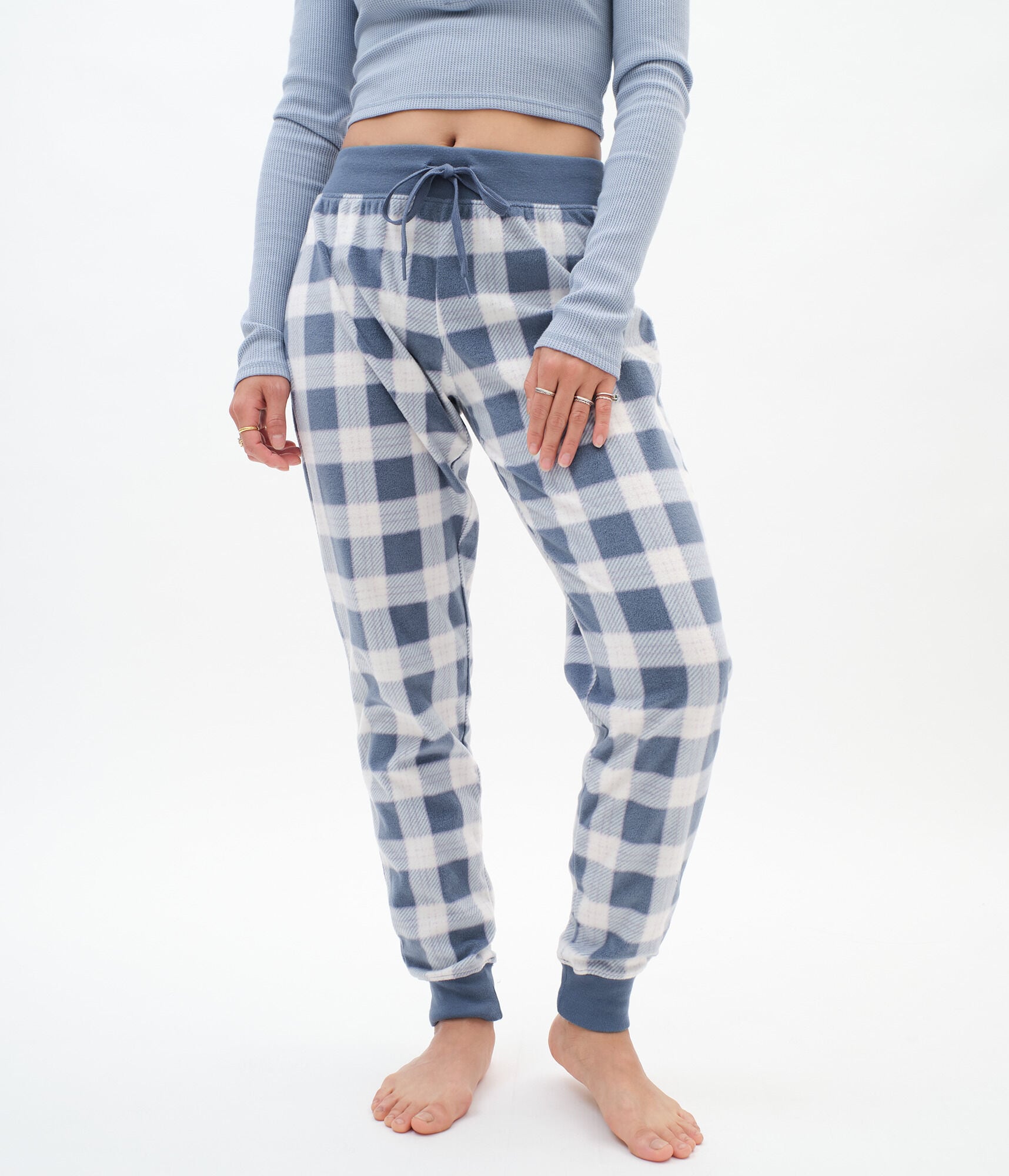 Plaid Polyfleece Joggers