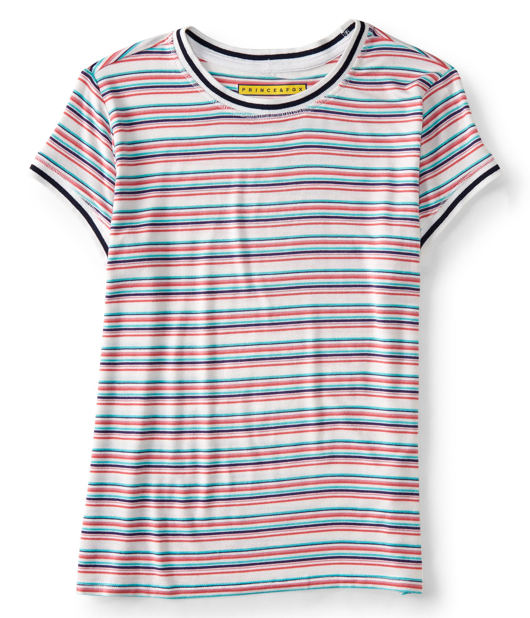 Prince &amp; Fox Multi Stripe Ringer Tee