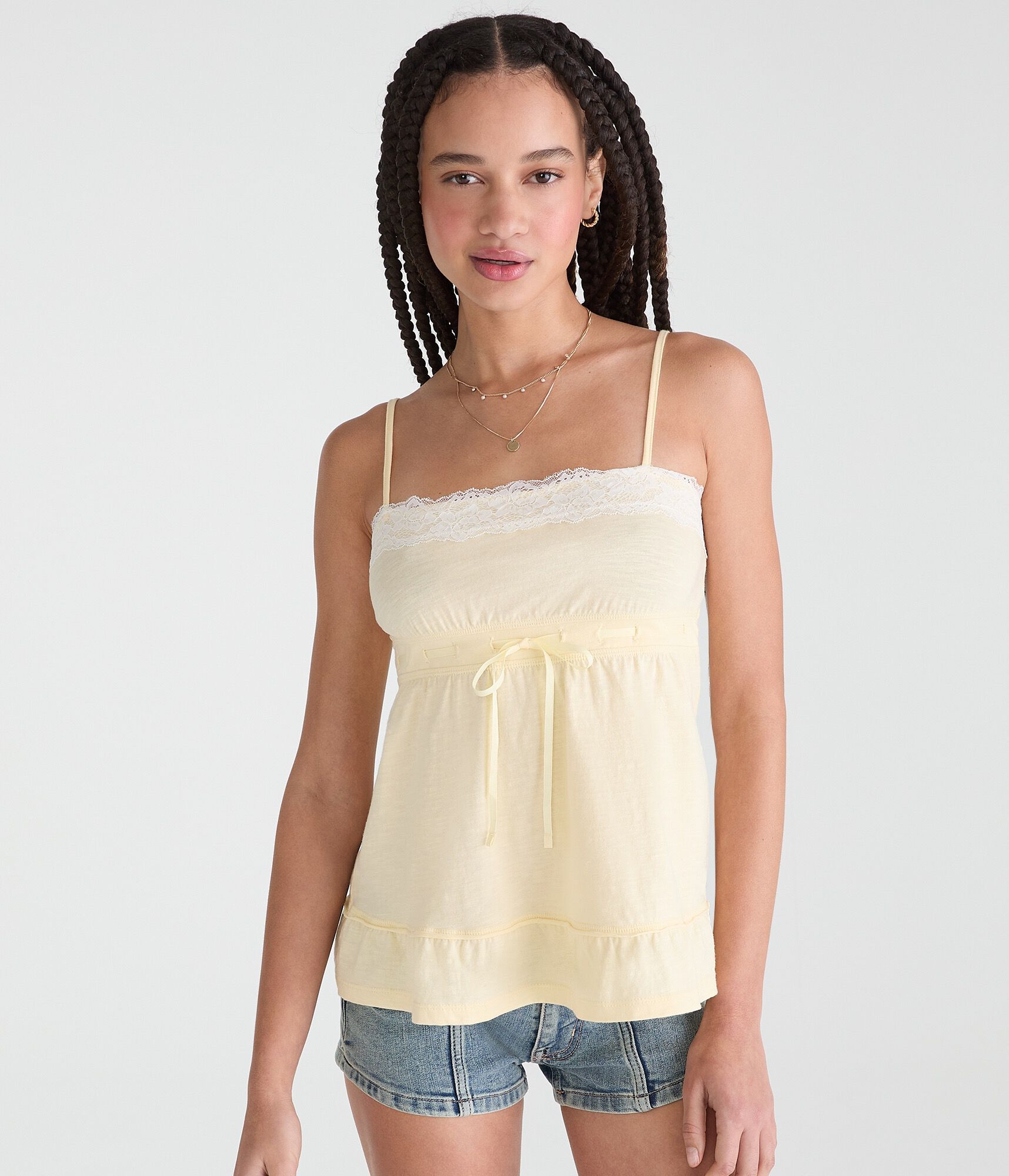 Lace-Trim Babydoll Cami