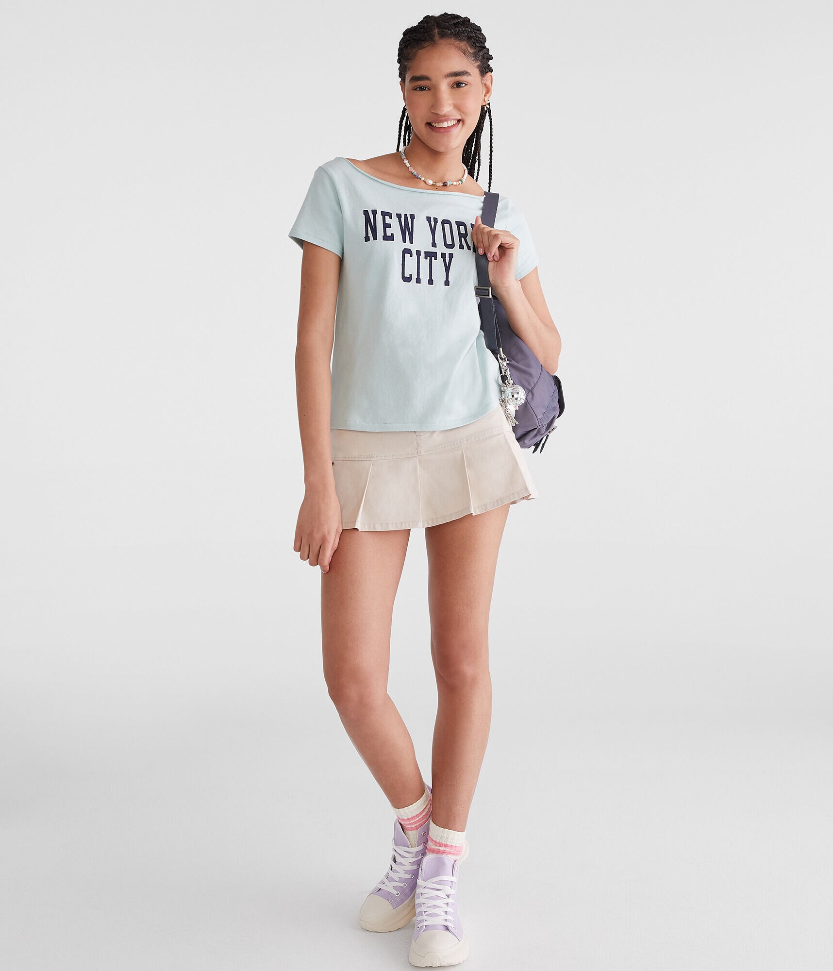 Seriously Soft New York City Off-The-Shoulder Vintage Fit Graphic Tee