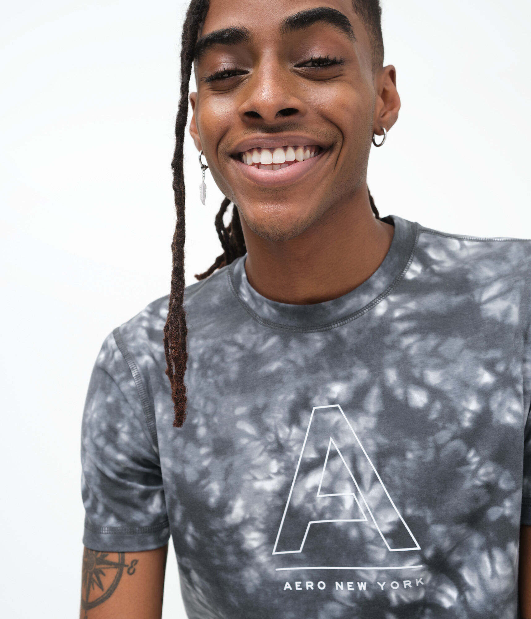 Logo Letter Tie-Dye Stretch Graphic Tee