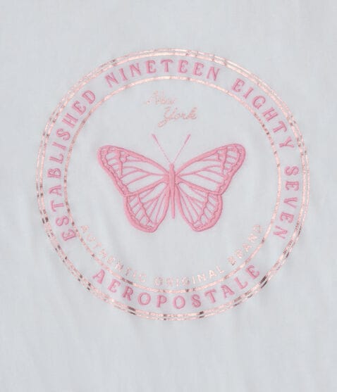 Aeropostale Butterfly Foil Graphic Tee Aeropostale Butterfly Foil Graphic Tee