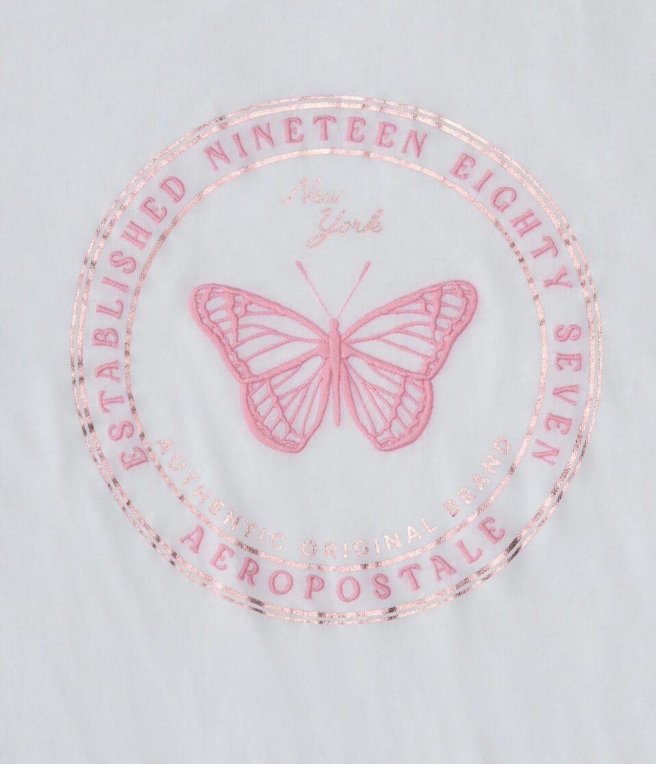 Aeropostale Butterfly Foil Graphic Tee