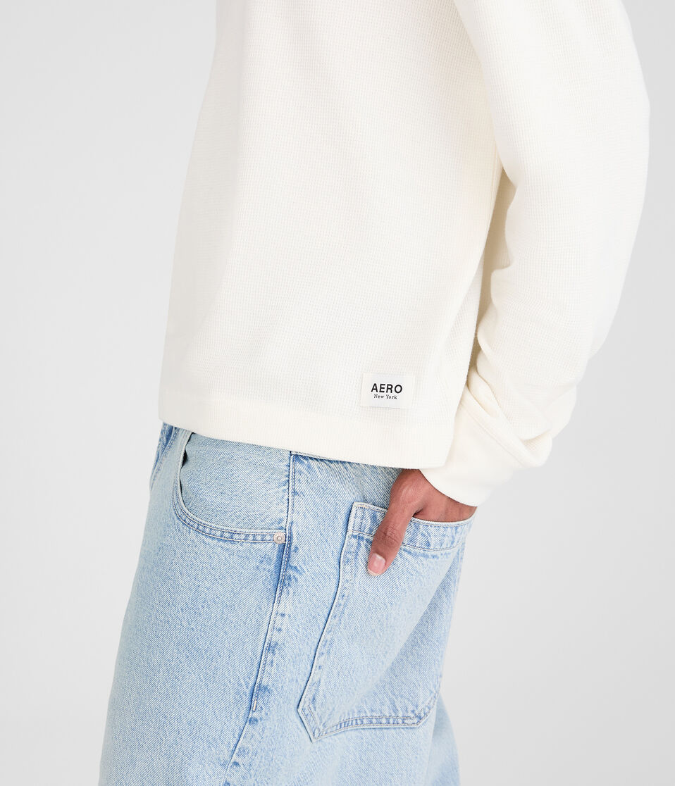 Long Sleeve Boxy Thermal Crew Tee