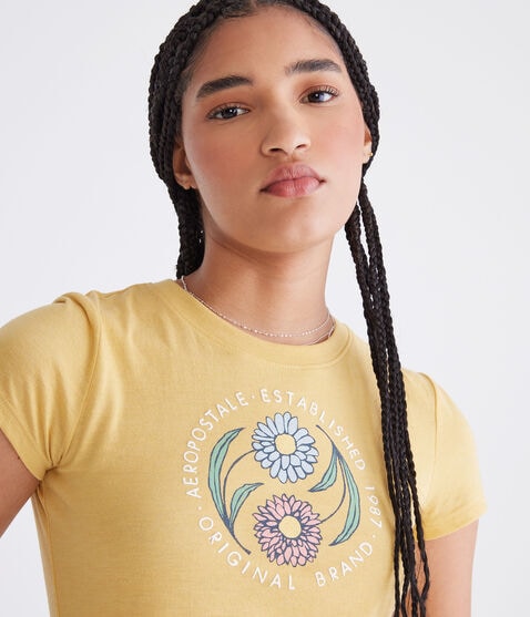 Aeropostale Circle Floral Graphic Tee
