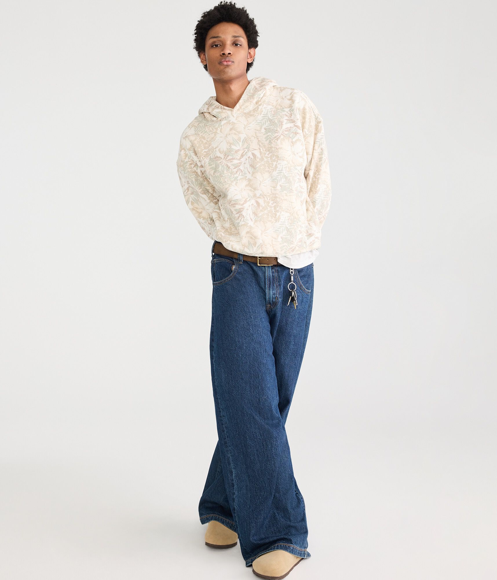 Cloud Soft Floral Camo Boxy Pullover Hoodie