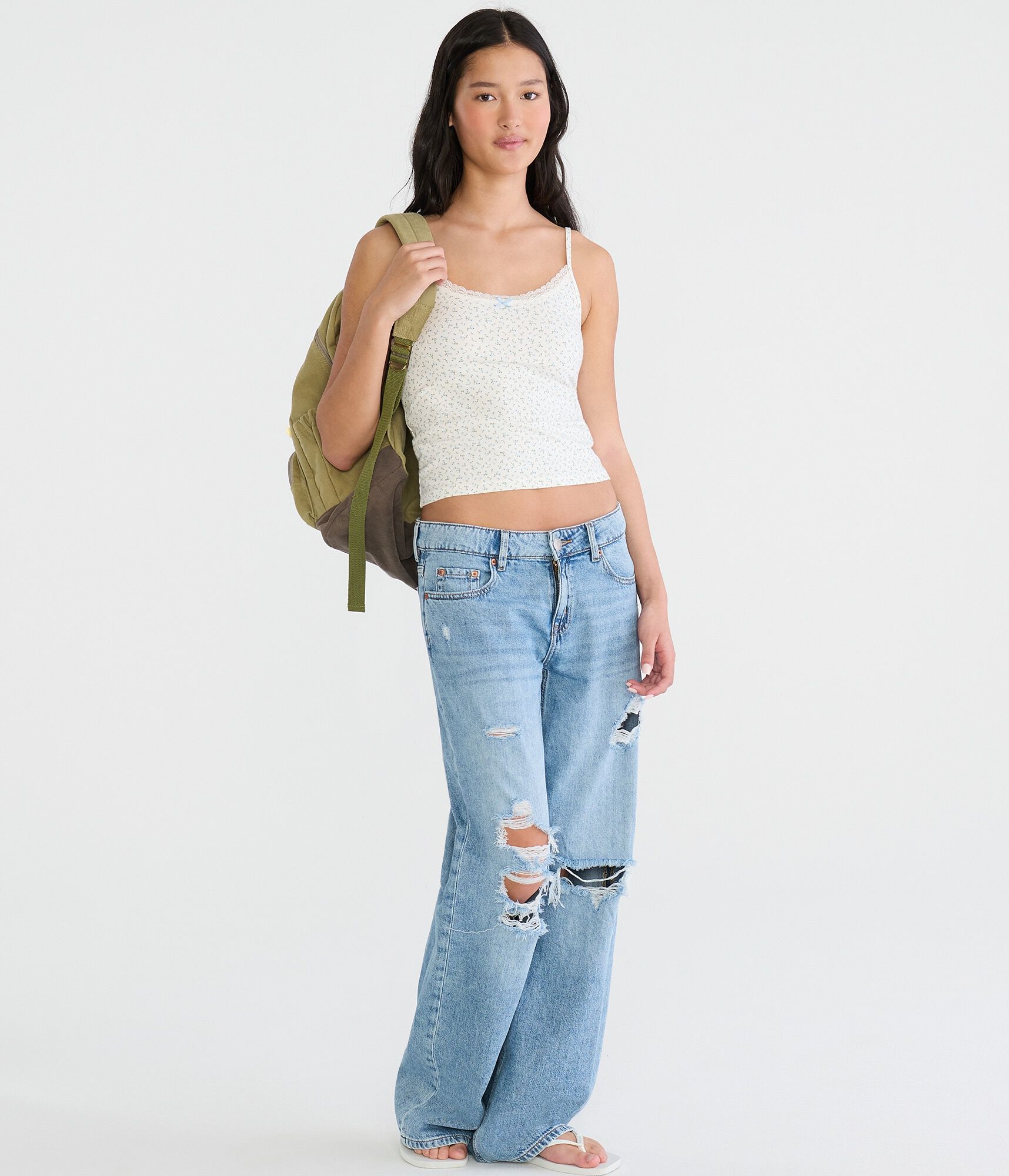 Floral Lace-Trim Cami