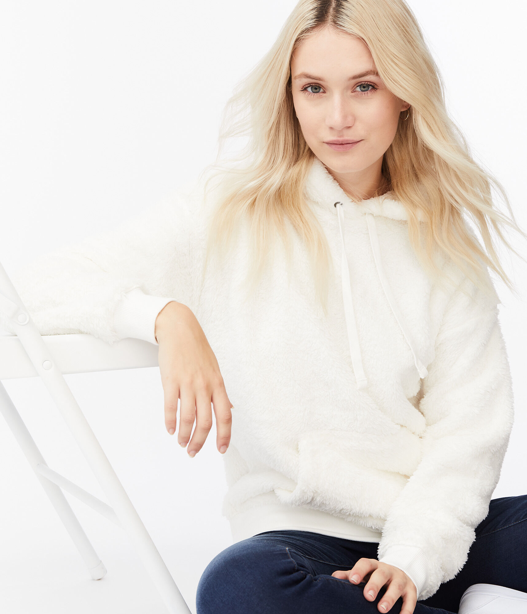 Oversized Sherpa Fleece Pullover Hoodie