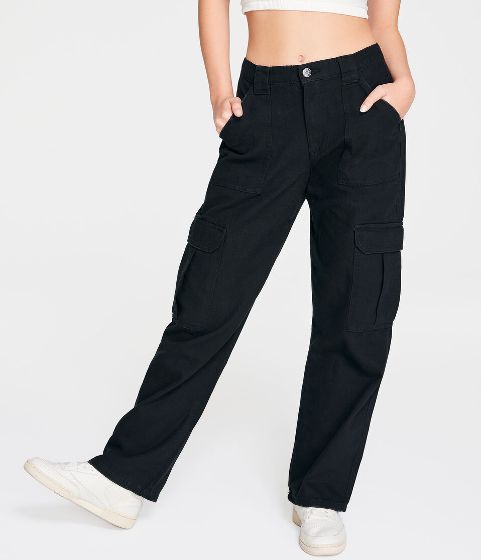 Mid-Rise Straight Cargo Pants