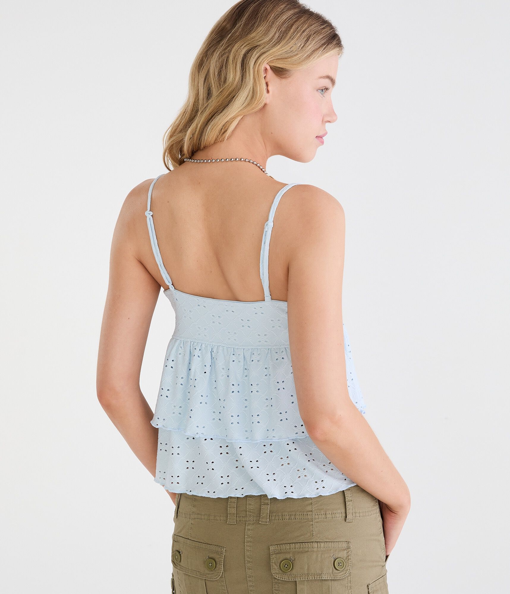 Eyelet Tiered V-Neck Cami