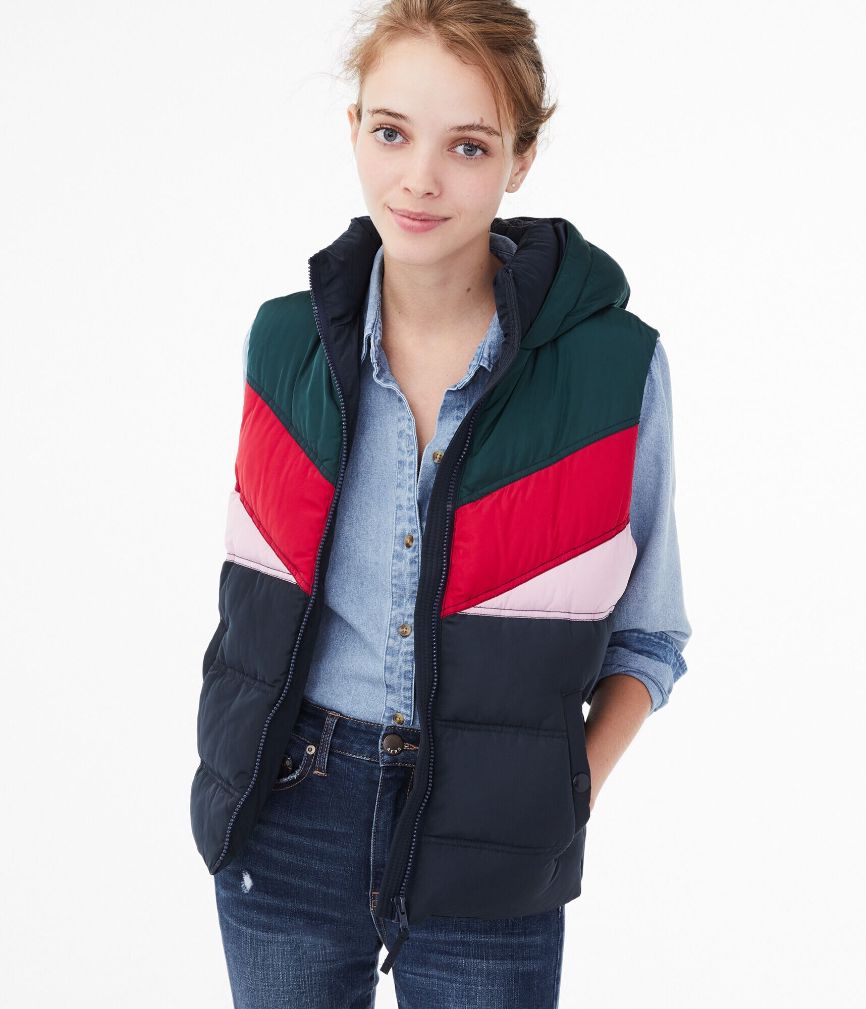 Colorblock Puffer Vest