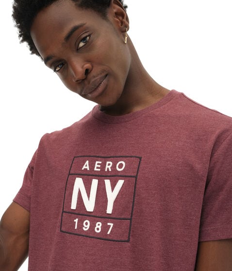Aero NY Square Logo Appliqué Graphic Tee Aero NY Square Logo Appliqué Graphic Tee