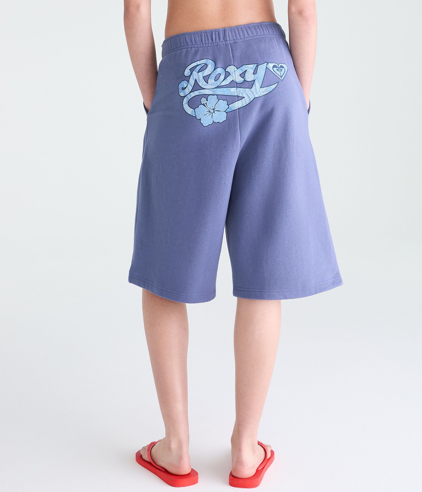 Roxy Script Logo Mid-Rise Fleece Bermuda Shorts