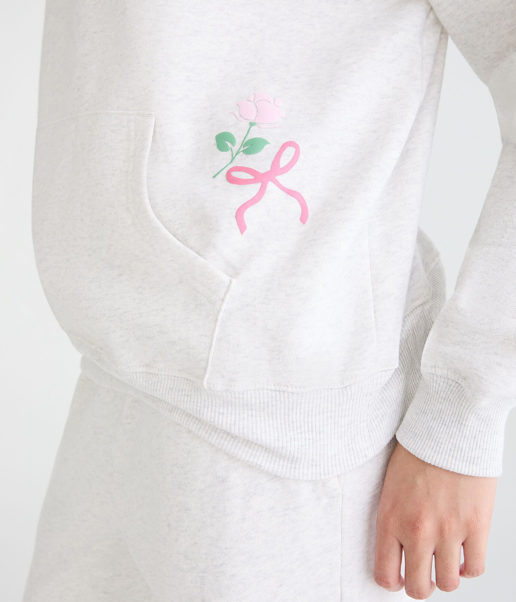 Cloud Soft Rose Bow Pullover Hoodie