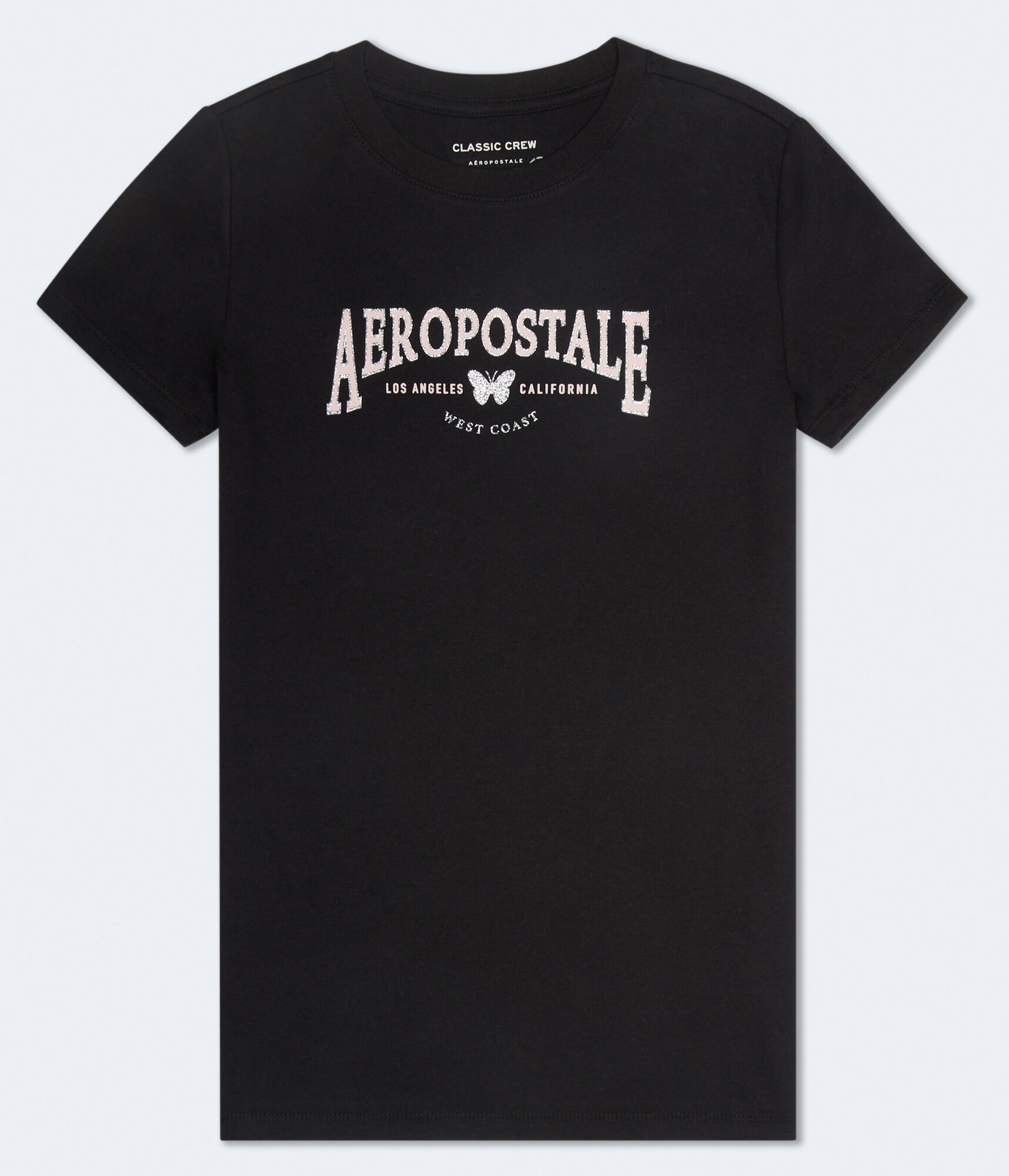 Aeropostale Butterfly Glitter Graphic Tee