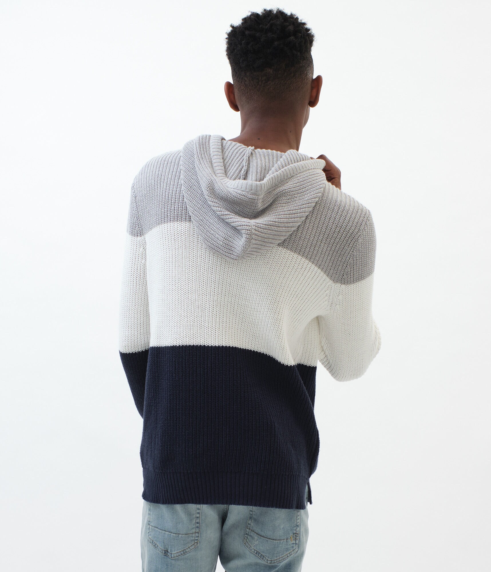 Colorblocked Hooded Sweater***