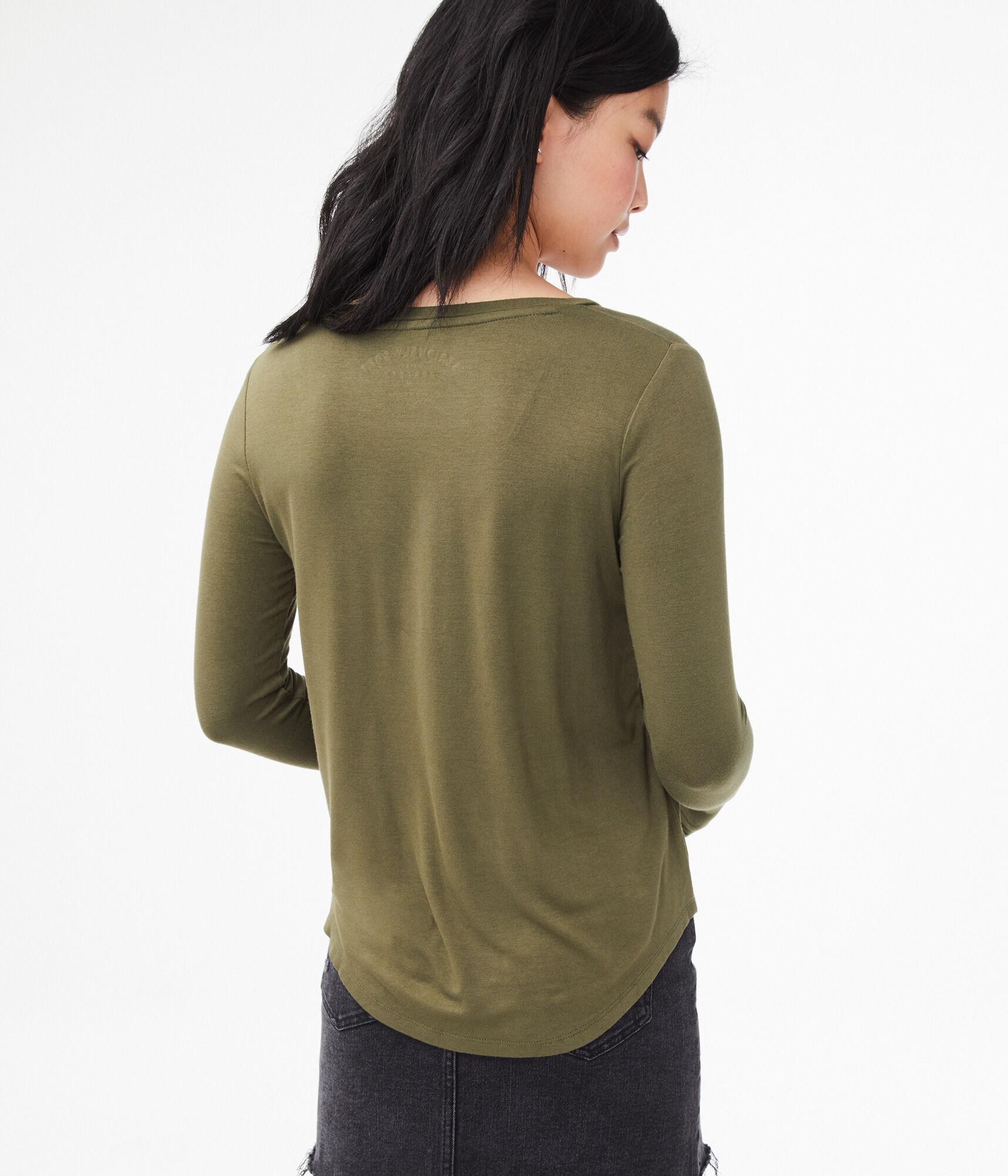 Long Sleeve Seriously Soft Solid V-Neck Tee