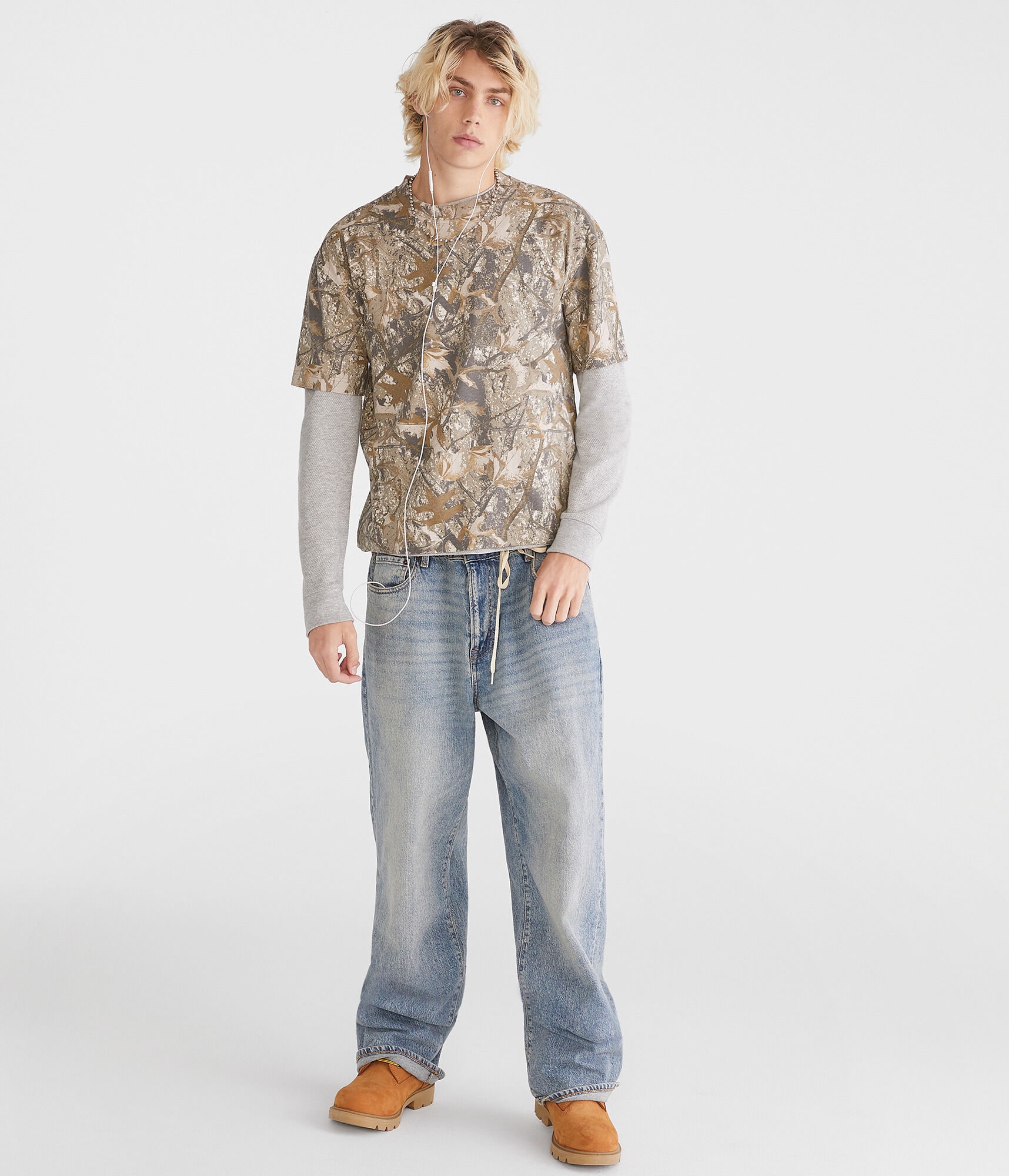 Forest Camo Boxy Fit Graphic Tee