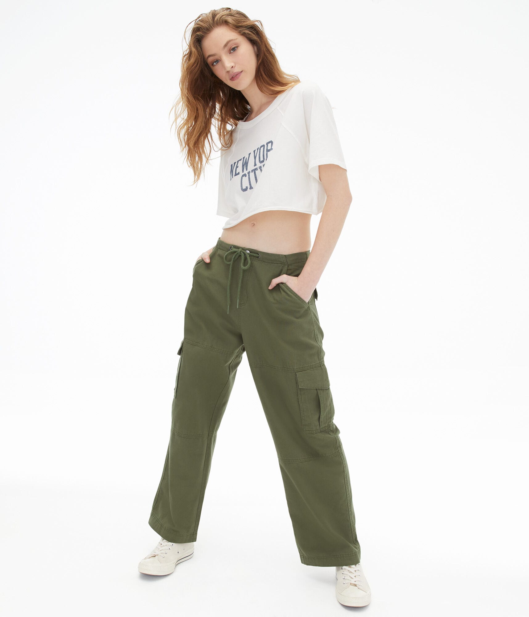 High-Waisted Wide Leg Cargo Pants