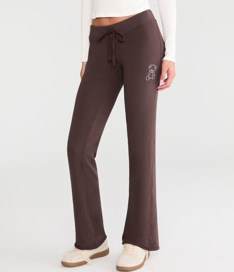 Cloud Soft Rhinestone Teddy Fit & Flare Sweatpants
