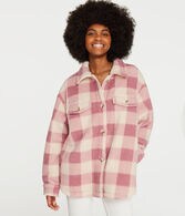 Plaid Oversized Sherpa Shacket