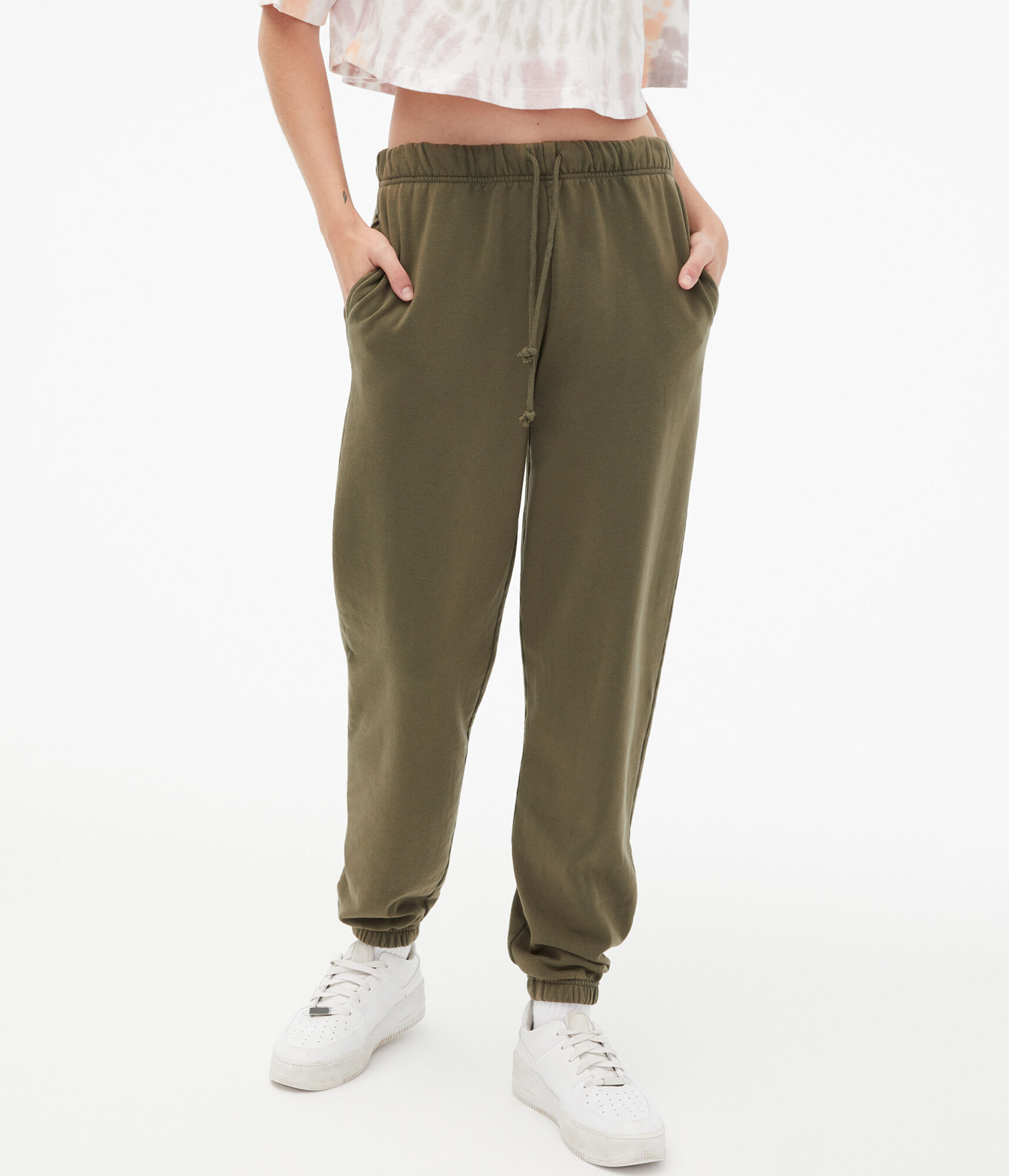 Washed Slouchy High-Rise Cinched Sweatpants