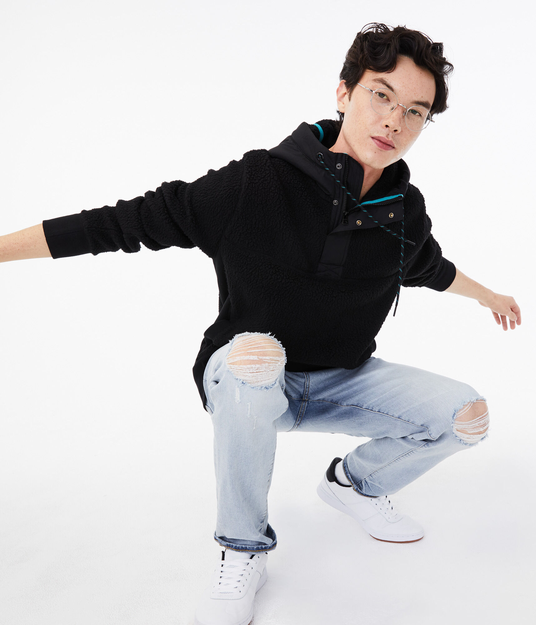 Sherpa Fleece Pullover Hoodie