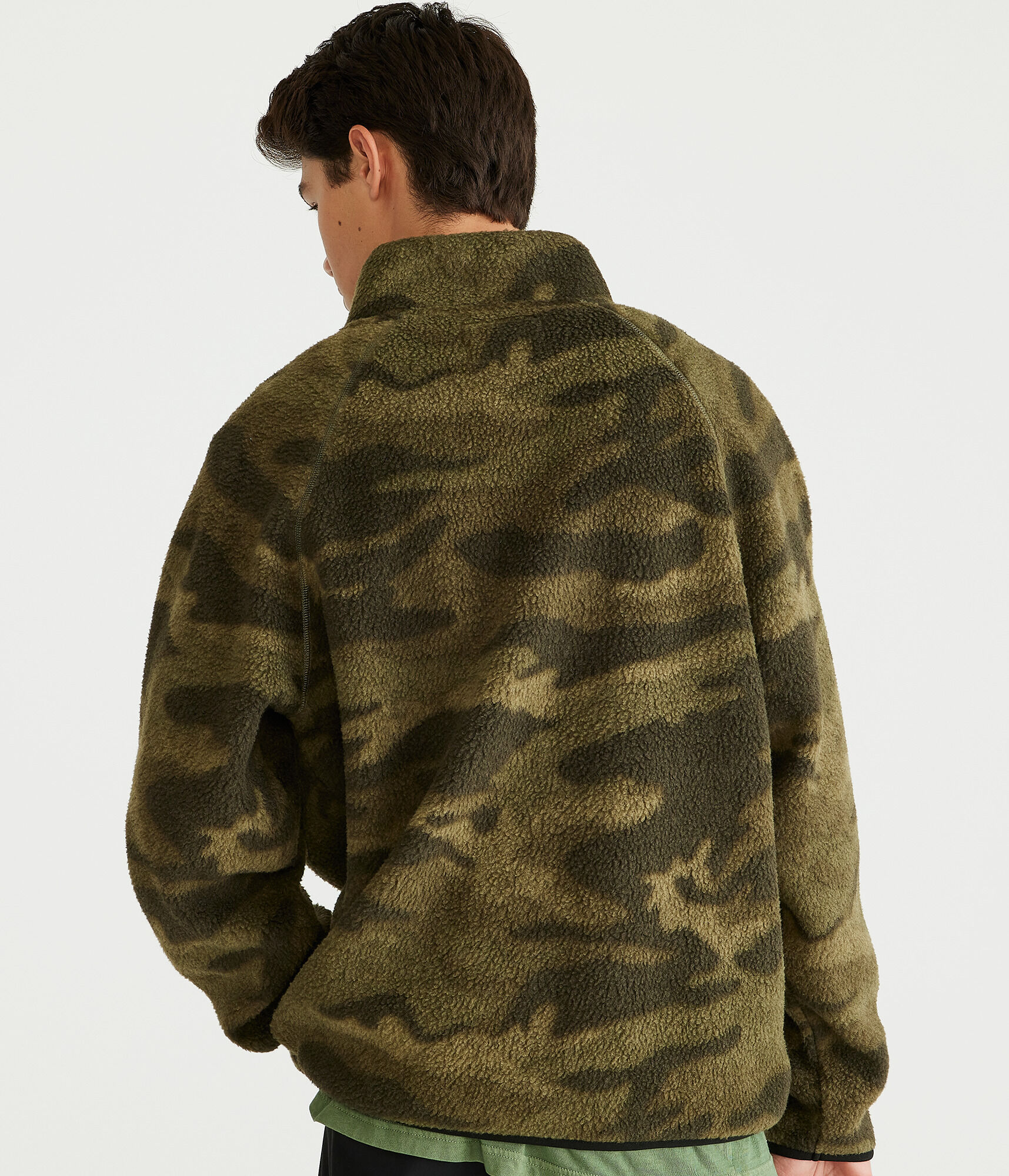 Camo Mixed Media Quarter-Zip Fleece Pullover