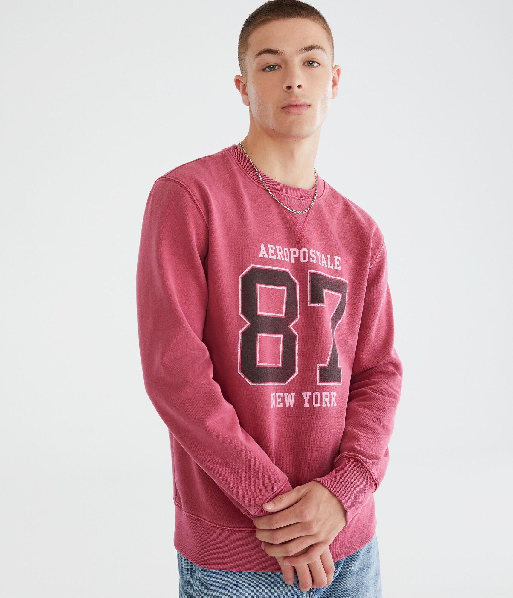 Aeropostale 87 New York Washed Crew Sweatshirt