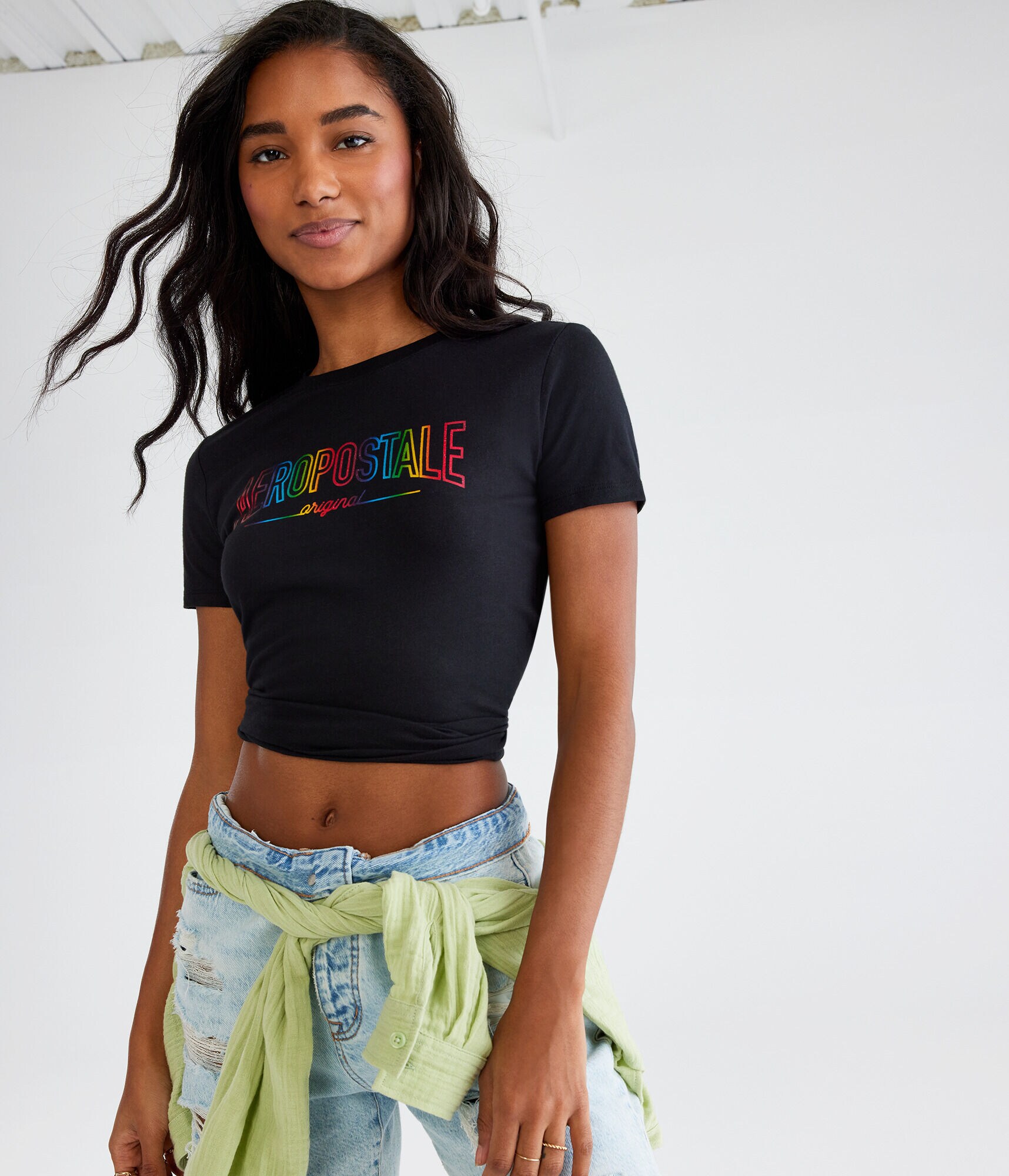 Rainbow Aeropostale Pride Foil Graphic Tee