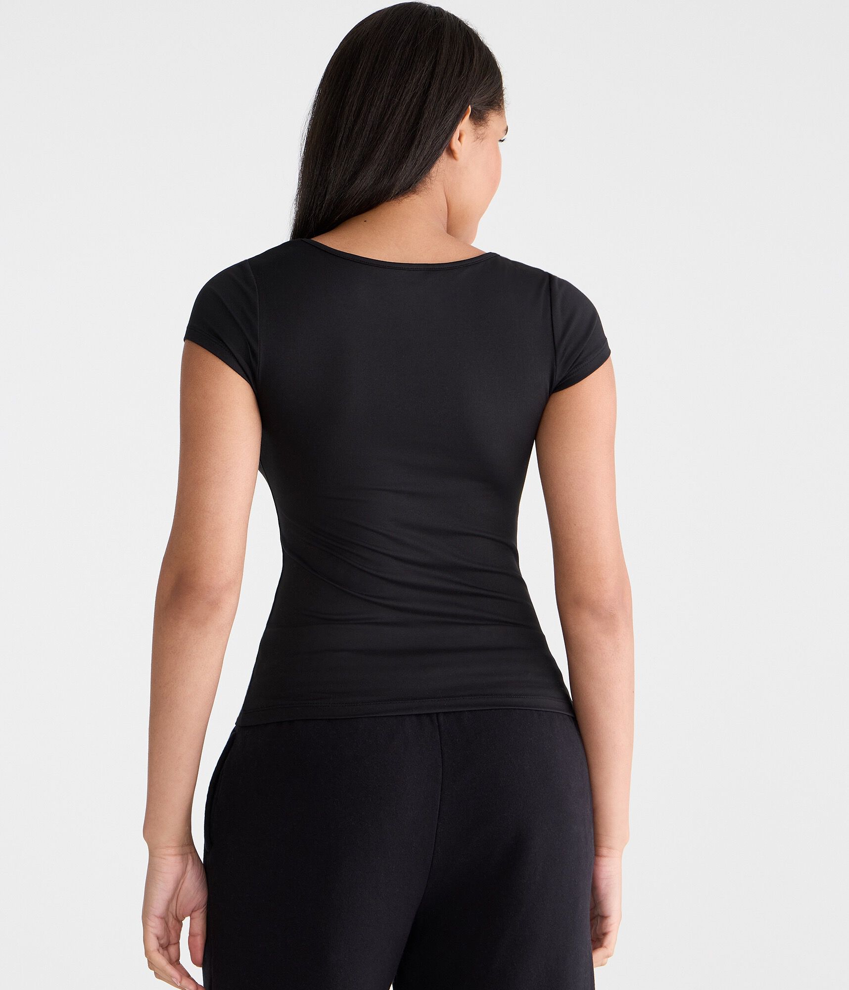 Buttery Soft Cinched Scoop-Neck Tee