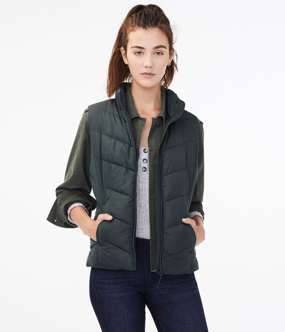 Chevron Quilted Puffer Vest