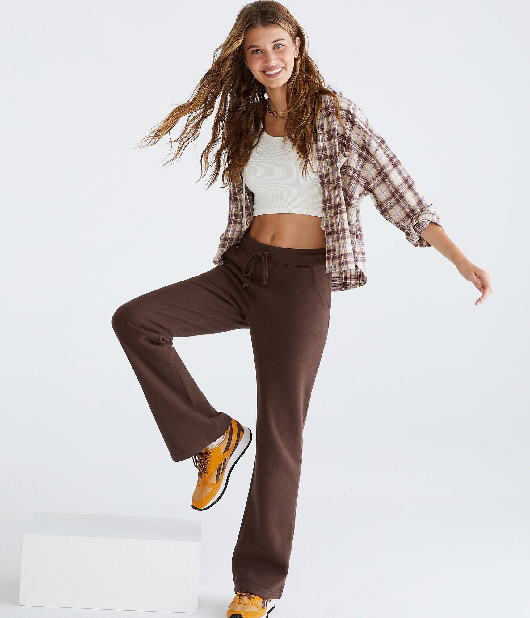 High-Waisted Flare Sweatpants