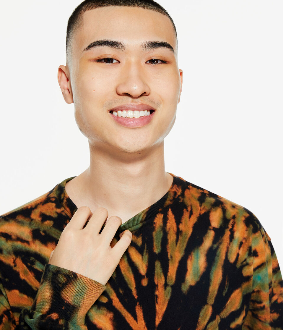 Long Sleeve Spiral Tie-Dye Crew Tee