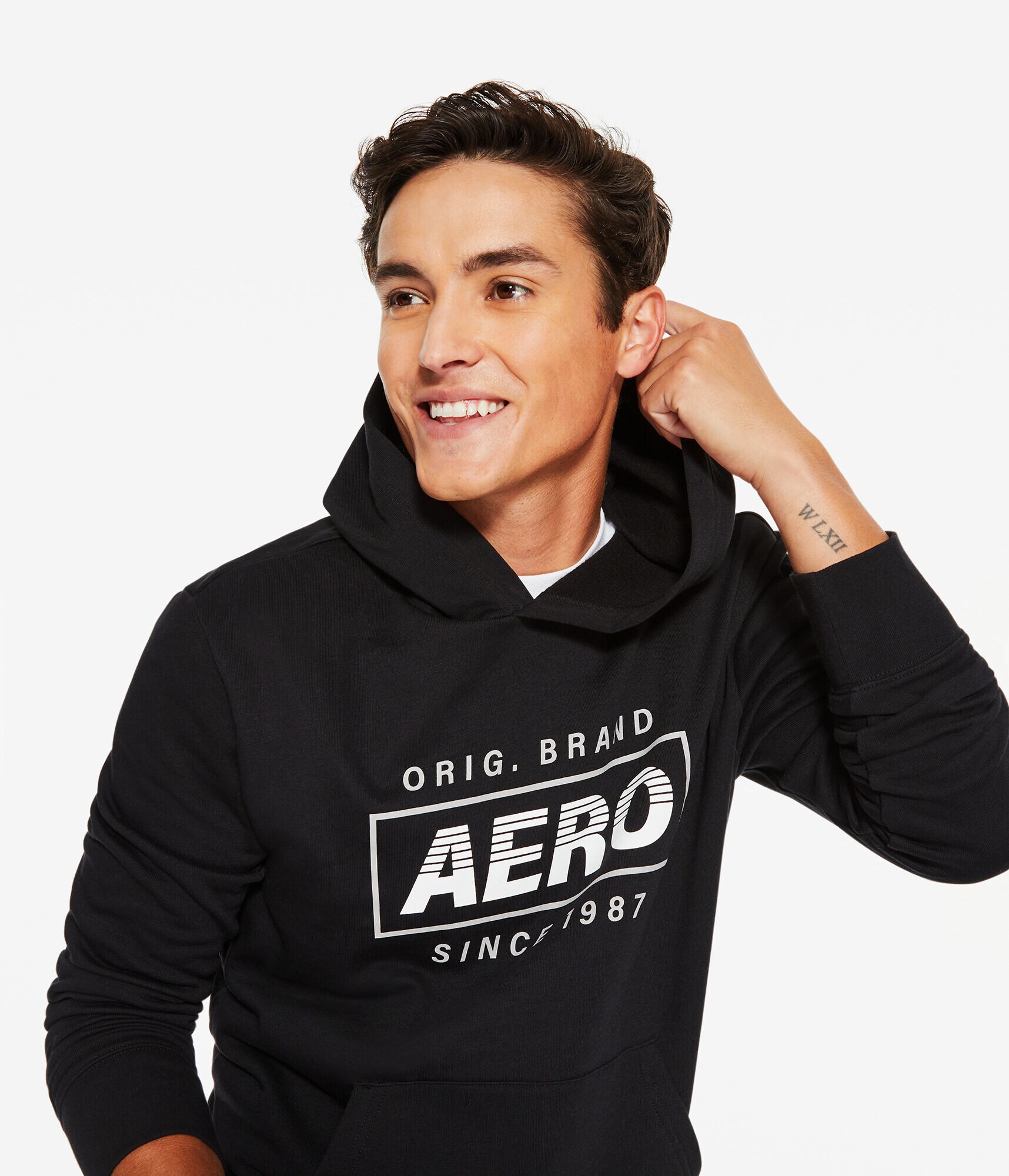 Aero Original Brand Box Logo Pullover Hoodie