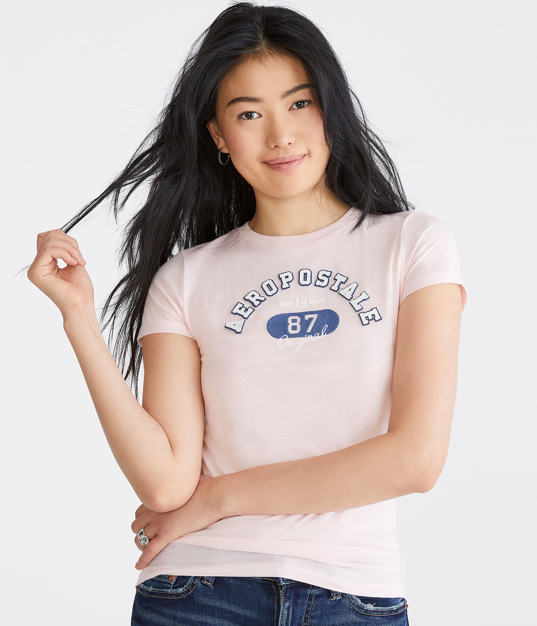 Aeropostale Arch 87 Appliqu&eacute; Graphic Tee