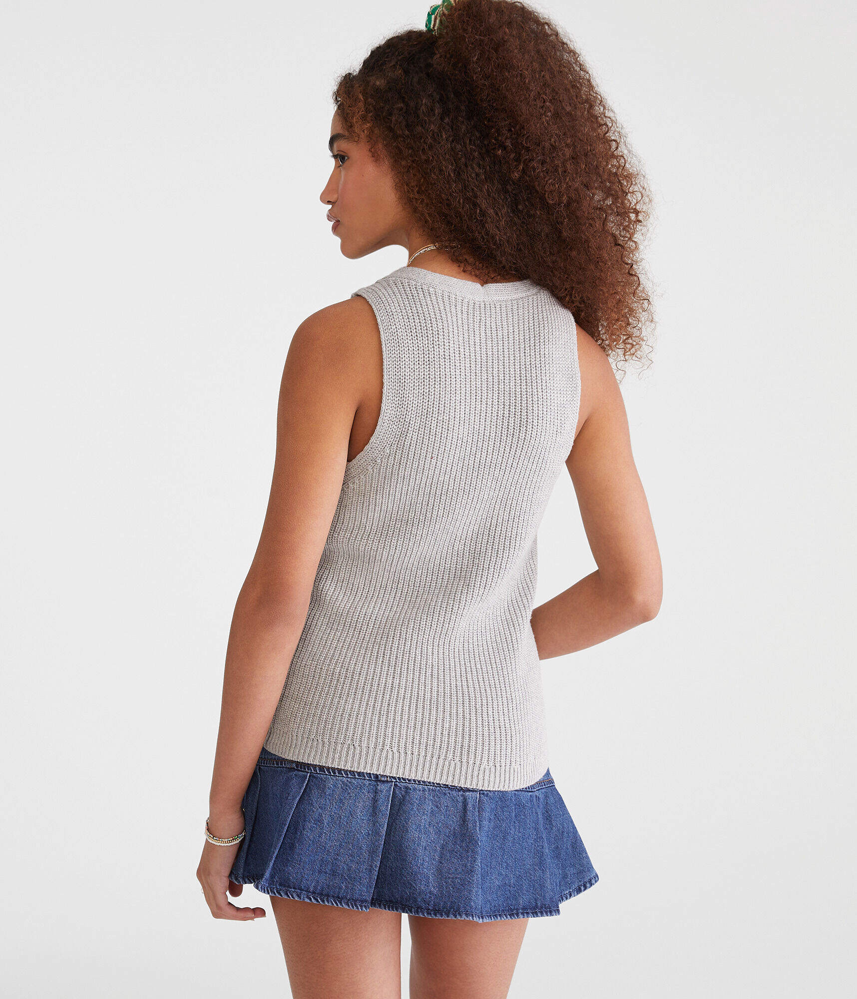 Solid V-Neck Sweater Vest