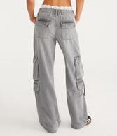 Mid-Rise Wide Leg Cargo Jean