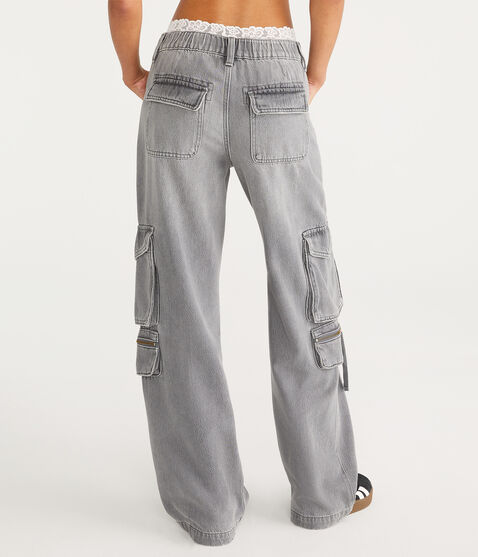 Mid-Rise Wide Leg Cargo Jean
