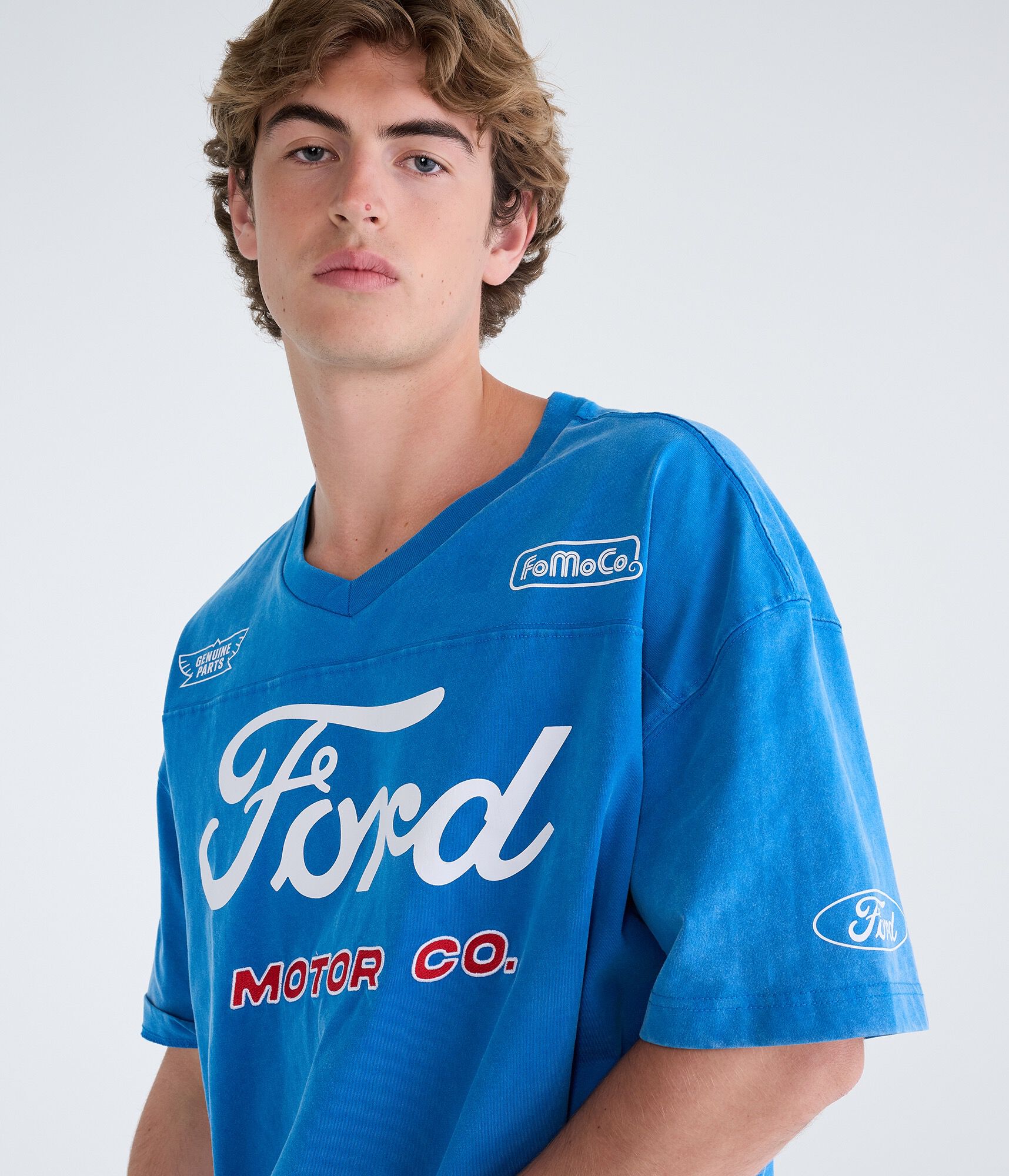 Ford Motor Co V-Neck Relaxed Graphic Tee