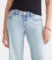 Low-Rise Baggy Wide Leg Bow Pocket Jean