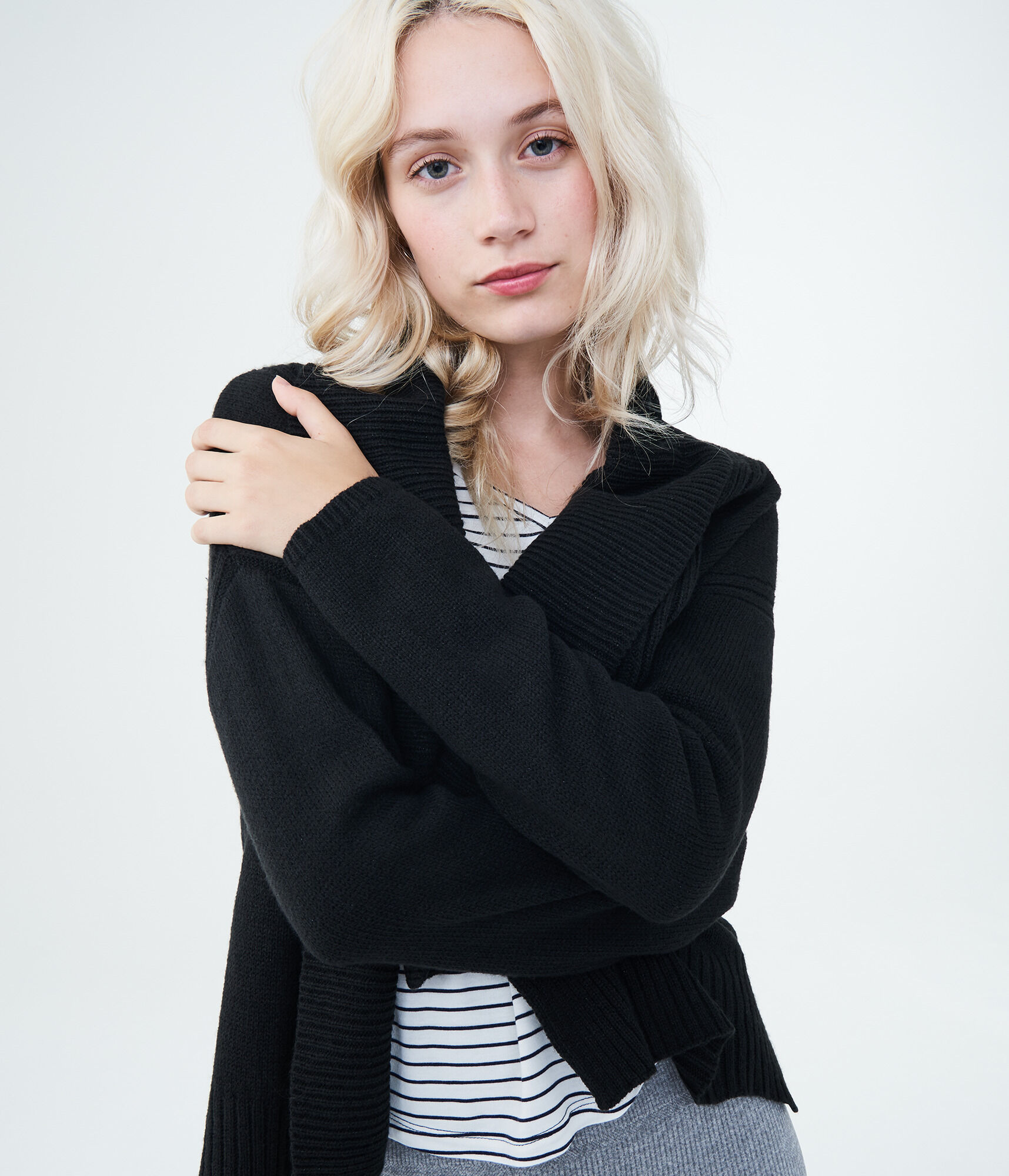 Solid Shawl-Collar Cardigan