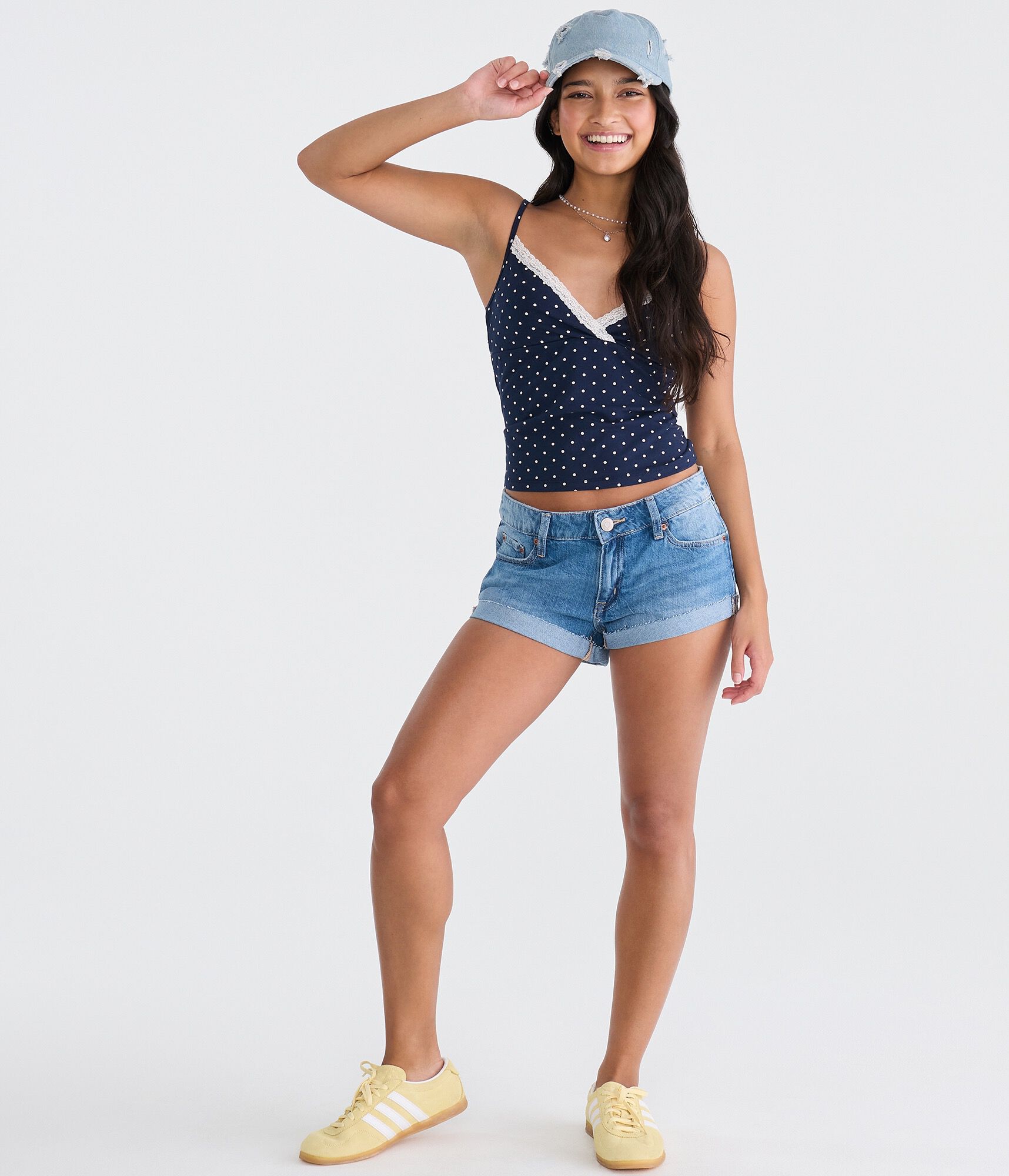 Vintage Low-Rise Denim Shorty Shorts